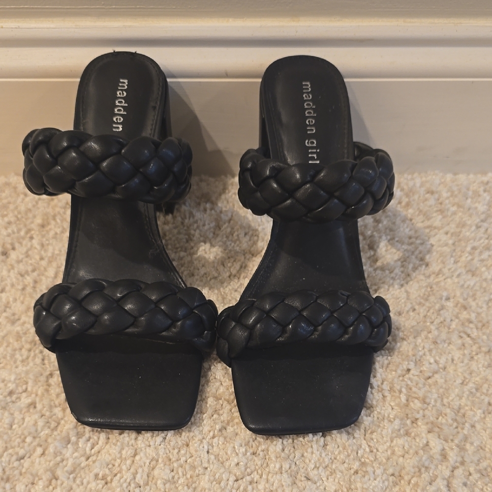 Madden Girl Black Braided Heels